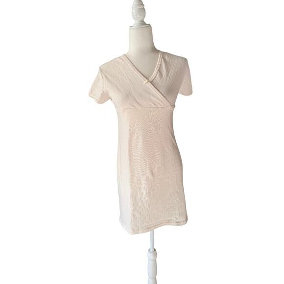 Scarlet Loungewear Light Yellow V-Neck Lounge Mini Dress Y2K - Picture 9 of 10